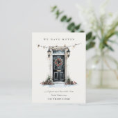 Carte Postale Fête Chic d'Hiver Porte d'Entrée Nous avons Déména (Debout devant)