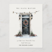 Carte Postale Fête Chic d'Hiver Porte d'Entrée Nous avons Déména (Devant)