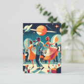 Carte Postale Fête Cocktail du milieu du siècle de l'espace (Debout devant)