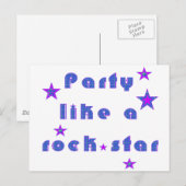 Carte Postale Fête comme un RockSTAR (Devant / Derrière)