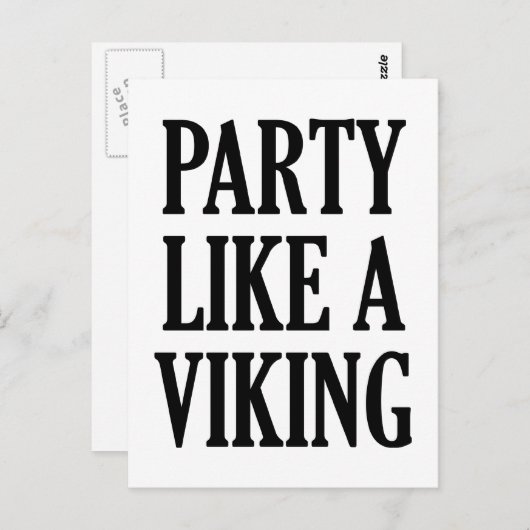 Carte Postale Fête Comme Un Viking (Devant / Derrière)