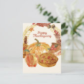 Carte Postale Fête d'Action de grâce aquarelle (Debout devant)