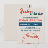 Carte Postale Fête d'anniversaire 1ère année baseball Recrue de  (Devant / Derrière)