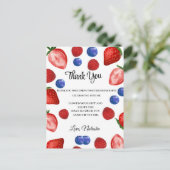 Carte Postale Fête d'anniversaire à la fraise| Merci pour l'anni (Debout devant)