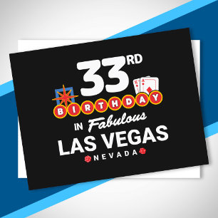 Carte Postale Fête d'anniversaire à Las Vegas - 33e anniversaire