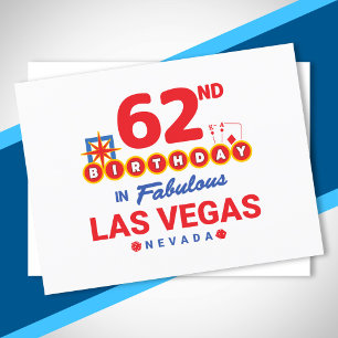 Carte Postale Fête d'anniversaire à Las Vegas - 62e anniversaire