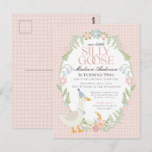 Carte Postale Fête d'anniversaire à thème oie rose ridicule à ca (Devant / Derrière)