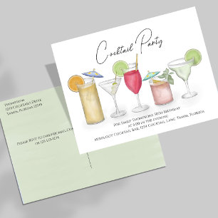 Carte Postale Fête d'anniversaire adulte Cocktails colorés