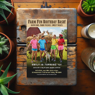 Carte Postale Fête d'anniversaire amusante à la ferme