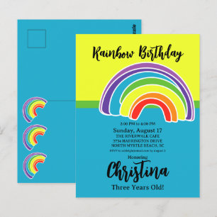 Carte Postale Fête d'anniversaire arc-en-ciel
