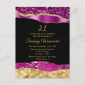 Carte Postale Fête d'anniversaire aux larmes de glamour or et vi (Devant)