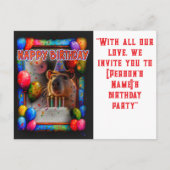 Carte Postale Fête d'anniversaire avec capybara nouveau et intér (Devant)
