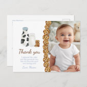 Carte Postale Fête d'anniversaire avec du lait et des biscuits,  (Devant / Derrière)