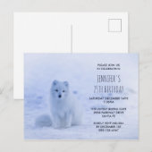 Carte Postale Fête d'anniversaire avec un Renard Arctique mignon (Devant / Derrière)