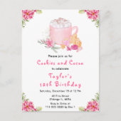 Carte Postale Fête d'anniversaire biscuits de Noël et cacao rose (Devant)