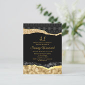 Carte Postale Fête d'anniversaire Black and Gold Glam Tears (Debout devant)