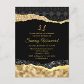 Carte Postale Fête d'anniversaire Black and Gold Glam Tears (Devant)