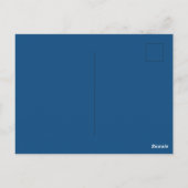 Carte Postale fête d'anniversaire bleu blanc or simple invitatio (Dos)