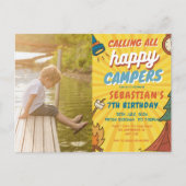 Carte Postale Fête d'anniversaire camping pour enfants modernes (Devant)