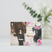 Carte Postale Fête d'anniversaire Cheval thème rustique Annivers (Debout devant)