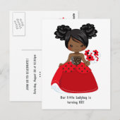 Carte Postale Fête d'anniversaire Conte de Fée Princesse Noire C (Devant / Derrière)