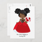 Carte Postale Fête d'anniversaire Conte de Fées Princesse Noire (Devant / Derrière)