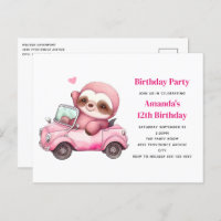 Fête d'anniversaire convertible avec un flot rose