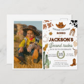 Carte Postale Fête d'anniversaire Cowboy 2ème Rodéo (Devant / Derrière)