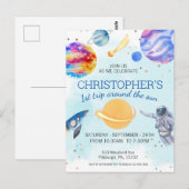 Carte Postale Fête d'anniversaire dans l'espace pour jeune astro (Devant / Derrière)
