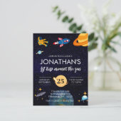 Carte Postale Fête d'anniversaire dans l'espace pour les 1 an d' (Debout devant)