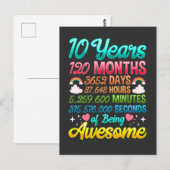 Carte Postale Fête d'anniversaire de 10 ans 120 mois thème arc-e (Devant / Derrière)