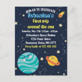 Carte Postale Fête d'anniversaire de 1 an dans l'espace Premier  (Devant)