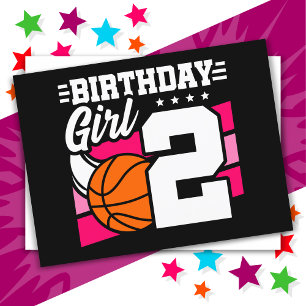 Carte Postale Fête d'anniversaire de basketball pour enfant de 2