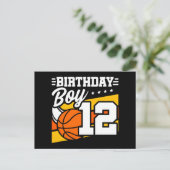 Carte Postale Fête d'anniversaire de basketball pour garçon de 1 (Debout devant)