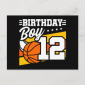 Carte Postale Fête d'anniversaire de basketball pour garçon de 1 (Devant)