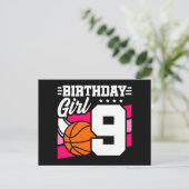 Carte Postale Fête d'anniversaire de basketball pour une fille d (Debout devant)
