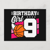 Carte Postale Fête d'anniversaire de basketball pour une fille d (Devant)