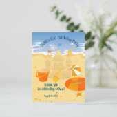 Carte Postale Fête d'anniversaire de bébé garçon amusante sur la (Debout devant)