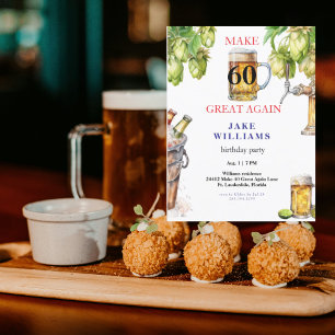 Carte Postale Fête d'anniversaire de bière Rétablir 60 à la gran