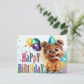 Carte Postale Fête d'anniversaire de chien (Debout devant)