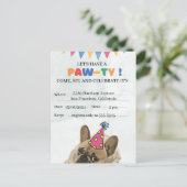 Carte Postale Fête d'anniversaire de chien Pug Fête d'anniversai (Debout devant)