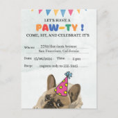 Carte Postale Fête d'anniversaire de chien Pug Fête d'anniversai (Devant)