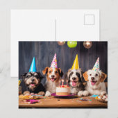 Carte Postale Fête d'anniversaire de chiens (Devant / Derrière)