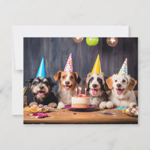 Carte Postale Fête d'anniversaire de chiens