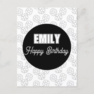 Carte Postale Fête d'anniversaire de coloriage de beignet