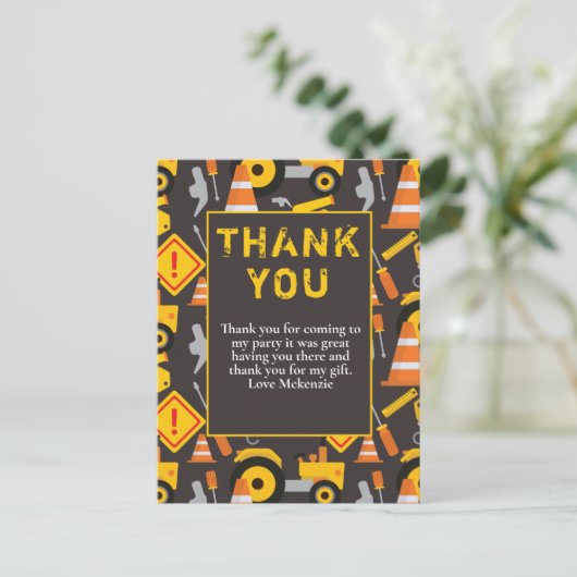 Carte Postale Fête d'anniversaire de construction Merci (Debout devant)