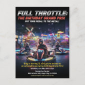 Carte Postale Fête d'anniversaire de course à plein régime (Devant)