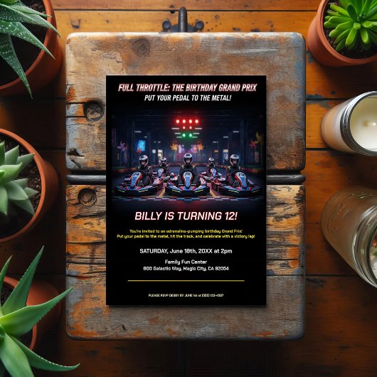 Carte Postale Fête d'anniversaire de course à plein régime