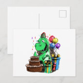 Carte Postale Fête d'anniversaire de dinosaure pour un mignon Ty (Devant / Derrière)