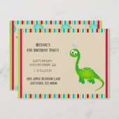 Carte Postale Fête d'anniversaire de dinosaure préhistorique (Devant / Derrière)